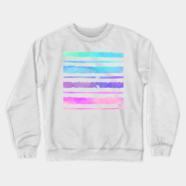 Watercolor stripes Crewneck Sweatshirt by zeevana